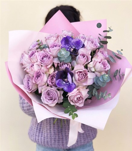Chloe Deluxe 20 Lila Gül Buketi