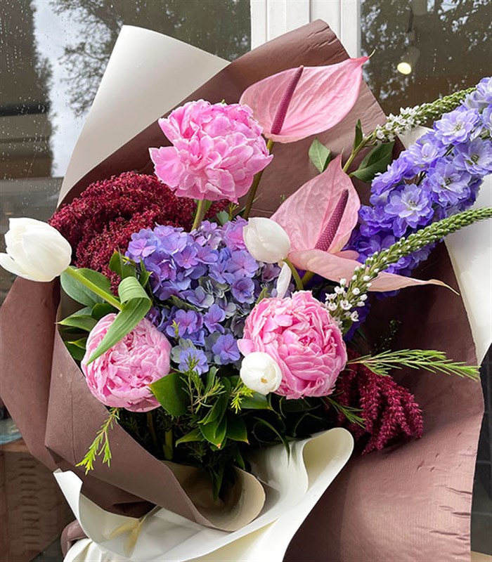 Wonder Pink Peony Hydrangea Autumn Bouquet