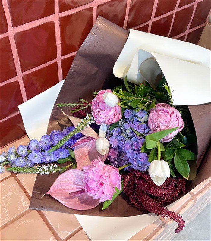 Wonder Pink Peony Hydrangea Autumn Bouquet