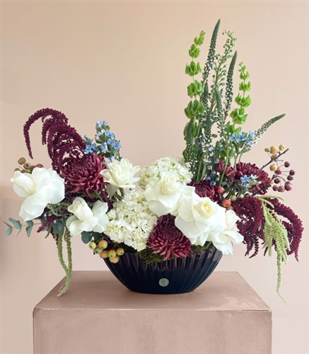 Dream Story White Hydrangea Burgundy Anastasia Autumn Arrangement