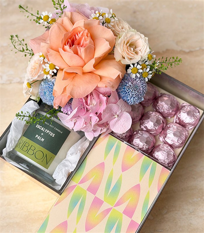 My Dear Teacher Spring Flowers Candle Chocolate Gift Box
