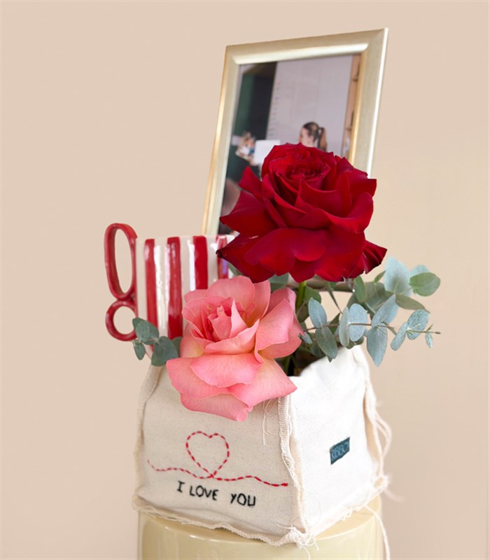 I Love You Embroidered Box Personalized Framed Mug Teacher's Day Gift Box