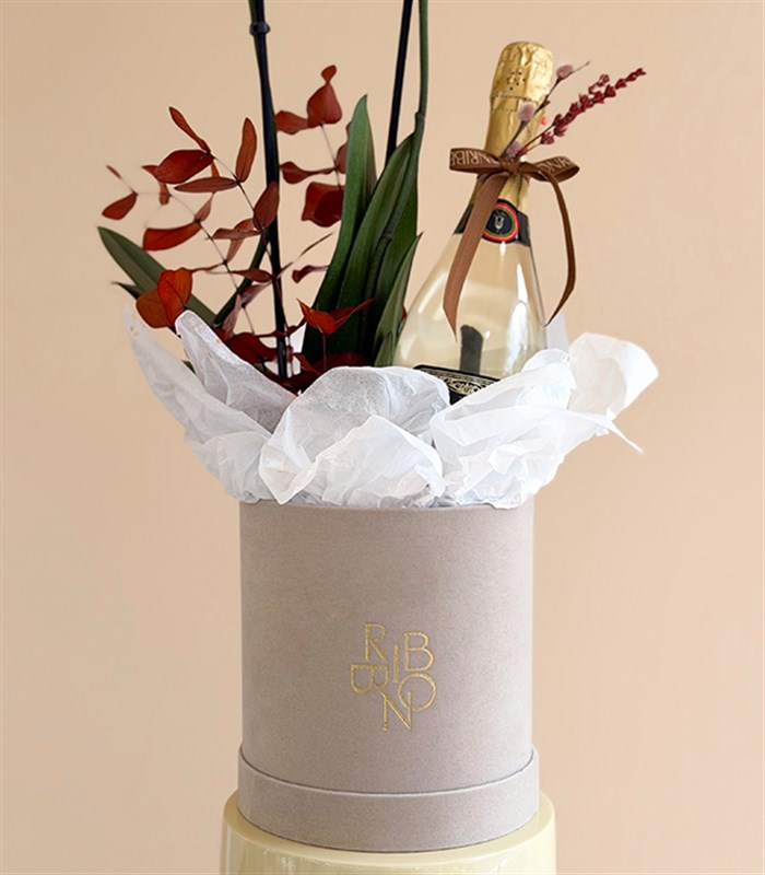 Festiva Pomegranate Orchid 2-Stem Non-Alcoholic Champagne Gift Set