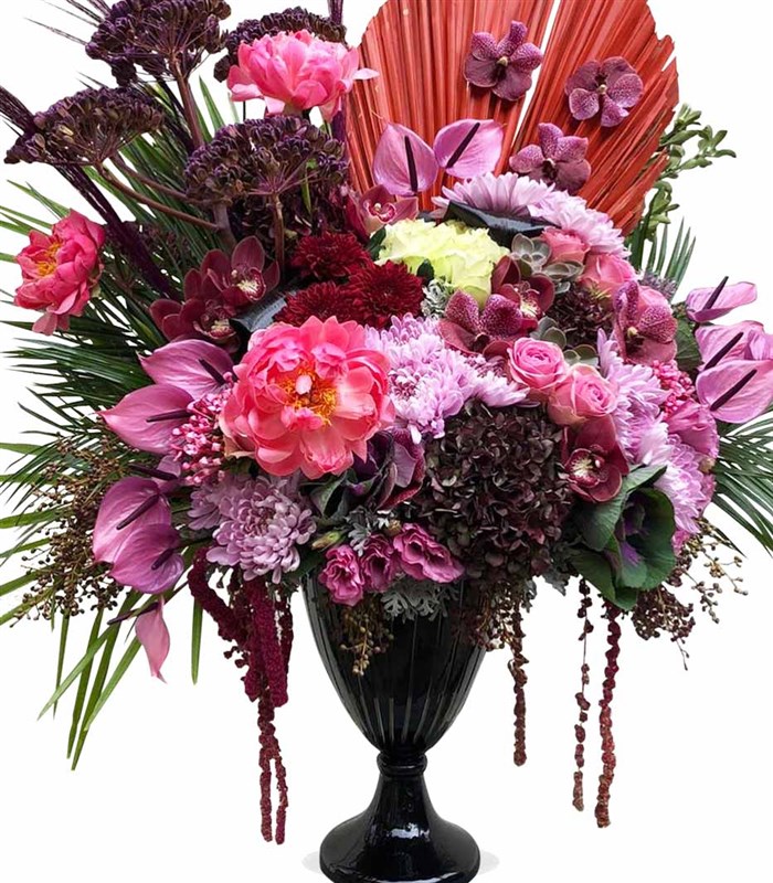 Libra Pembe Royal Deluxe Vazo Çiçek Aranjman