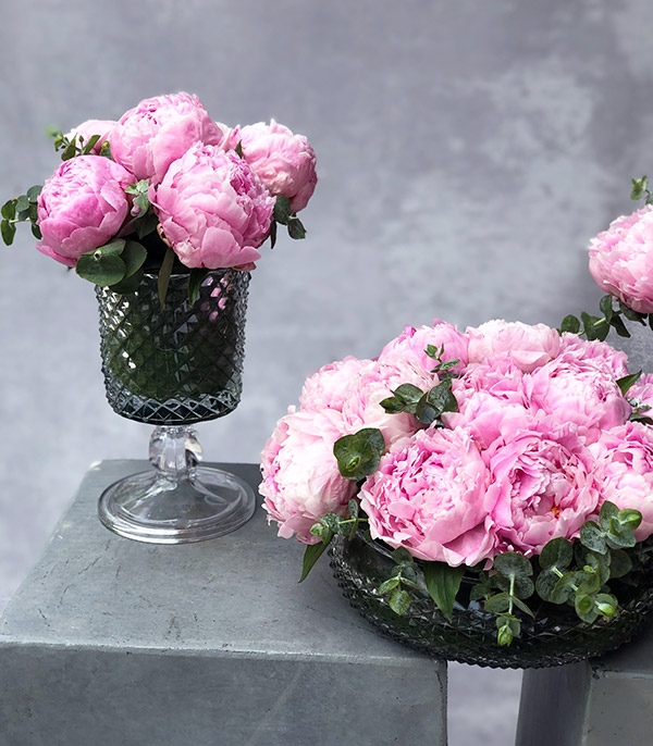 Pink Peonies Table Flower Set 4 Pieces
