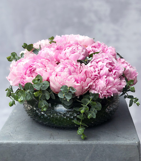 Pink Peonies Table Flower Set 4 Pieces
