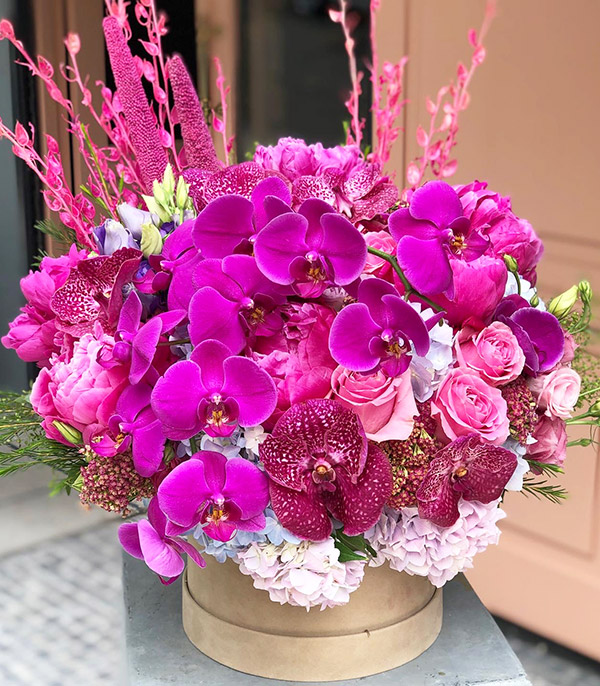 Fuchsia Pink Deluxe Box Flowers