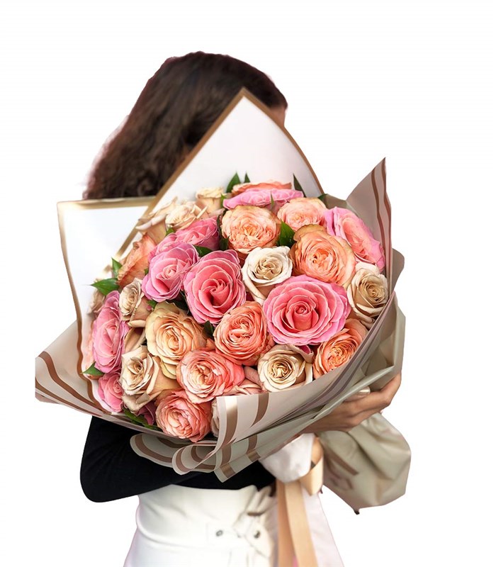 Rosaline Deluxe Pembe Somon Güller Buketi