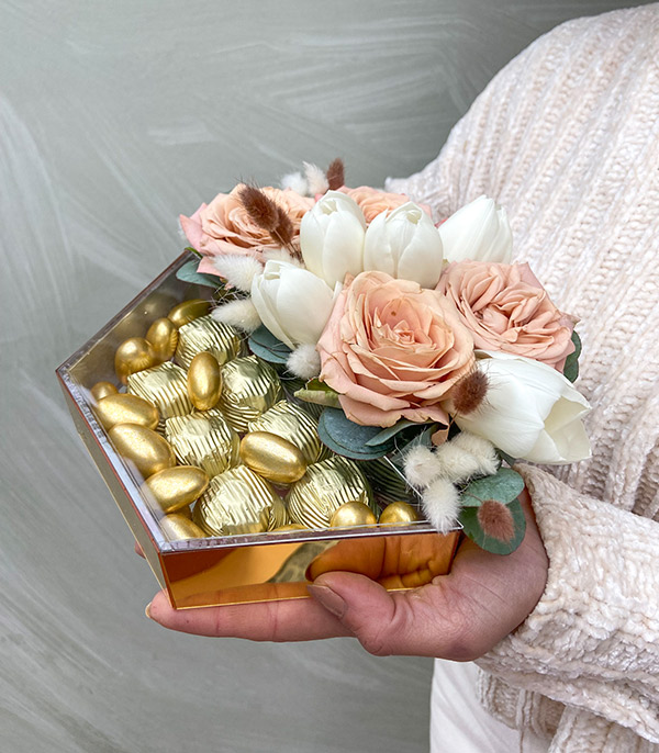 Pastel Luxe Gold Ayna Çikolata Tepsisi