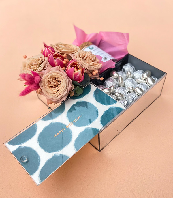 Happy Birthday Blue Pink Gift Box