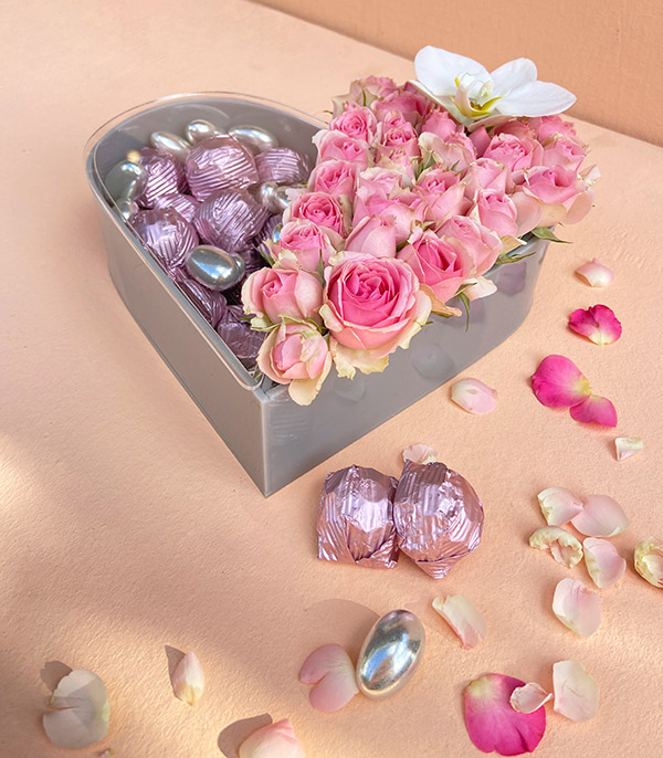 Love Story Pink Heart Chocolate Box