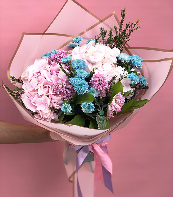 Pink Fairy Tale Hydrangea Hyacinth Bouquet