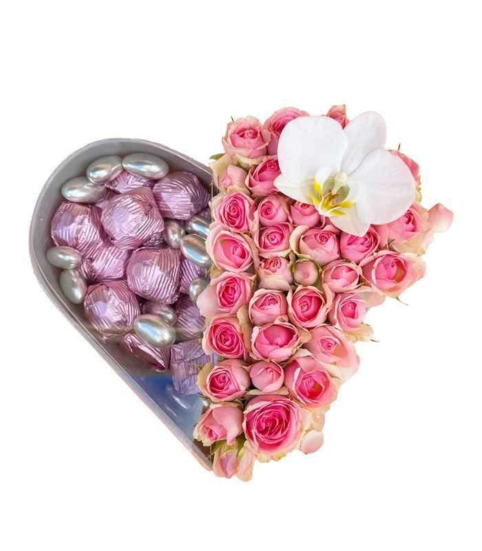 Kalp Çikolata Kutusu 22Li Yıldız Pembe Grand Deluxe