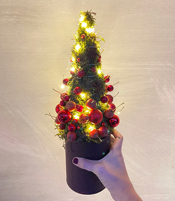 Lighted Tiny Apple Tiny Christmas Tree