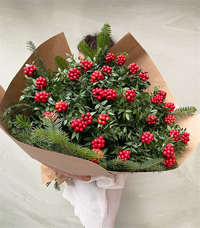 Yılbaşı Çiçeği Deluxe Kokina Buketi