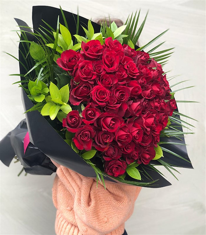 50 Kırmızı Gül Buketi Grand Deluxe