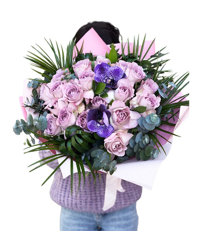 Chloe Deluxe 20 Lila Gül Buketi