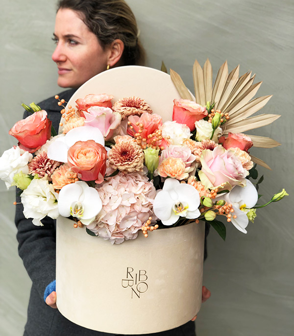 Lena Grand Hydrangea Rose Cream Flower in Box