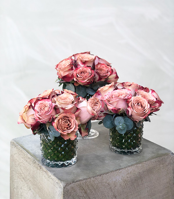 Cappucino Roses Table Flower Set