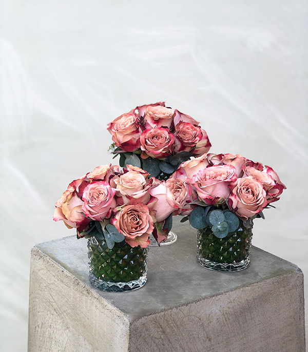Cappucino Güller 3'Lü Masa Çiçeği Seti