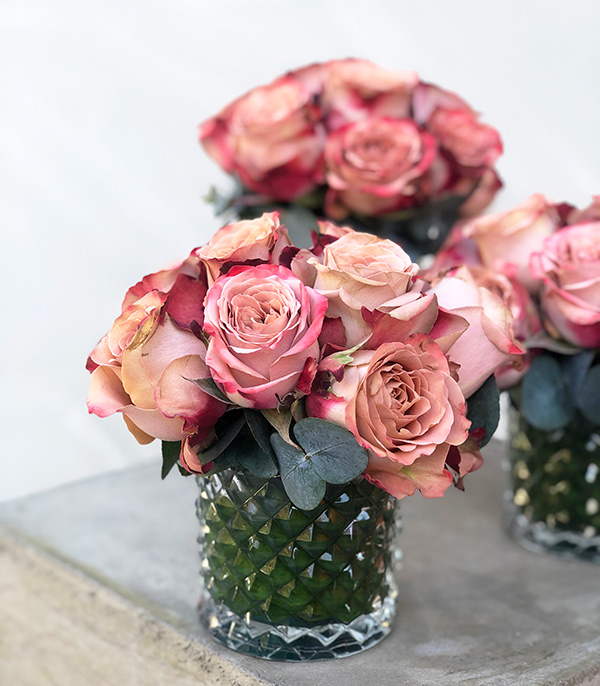 Cappucino Roses Table Flower Set