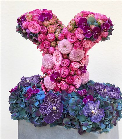 Pink Decorative Personalized Letter Flower Arrangement_general_view