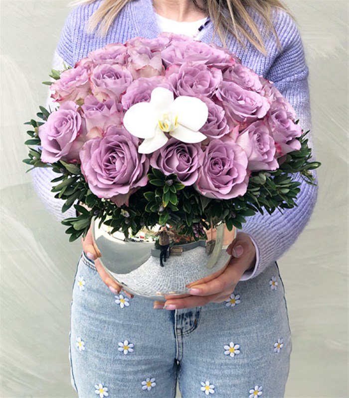 Chloe Silver Top Vazoda 25 Lila Gül