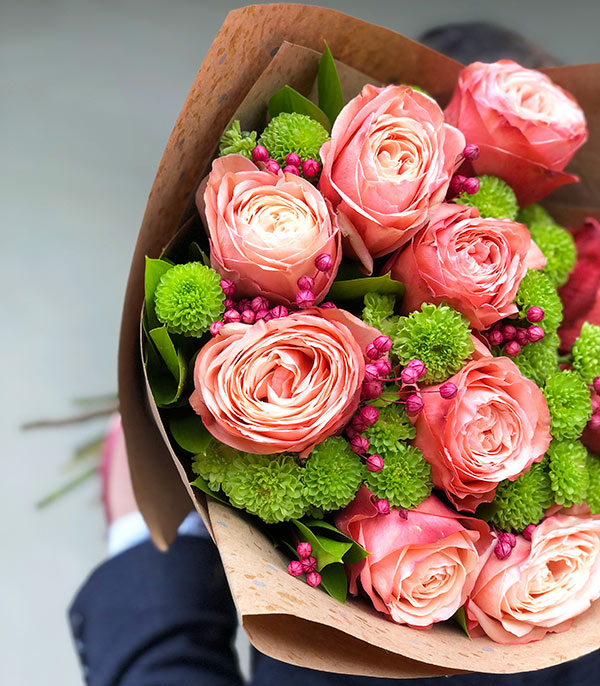 Janis Joplin Salmon Roses Bouquet