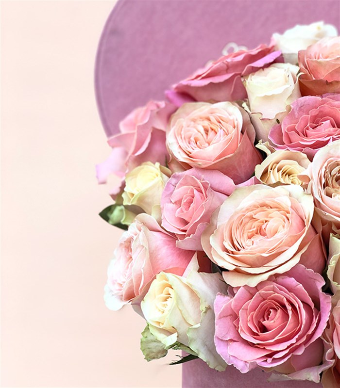 Rosaline Deluxe Pembe Somon Kutuda Güller