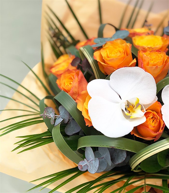 Heloise Deluxe 20 Turuncu Gül Buketi