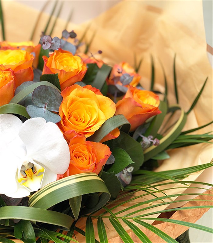 Heloise Deluxe 20 Turuncu Gül Buketi