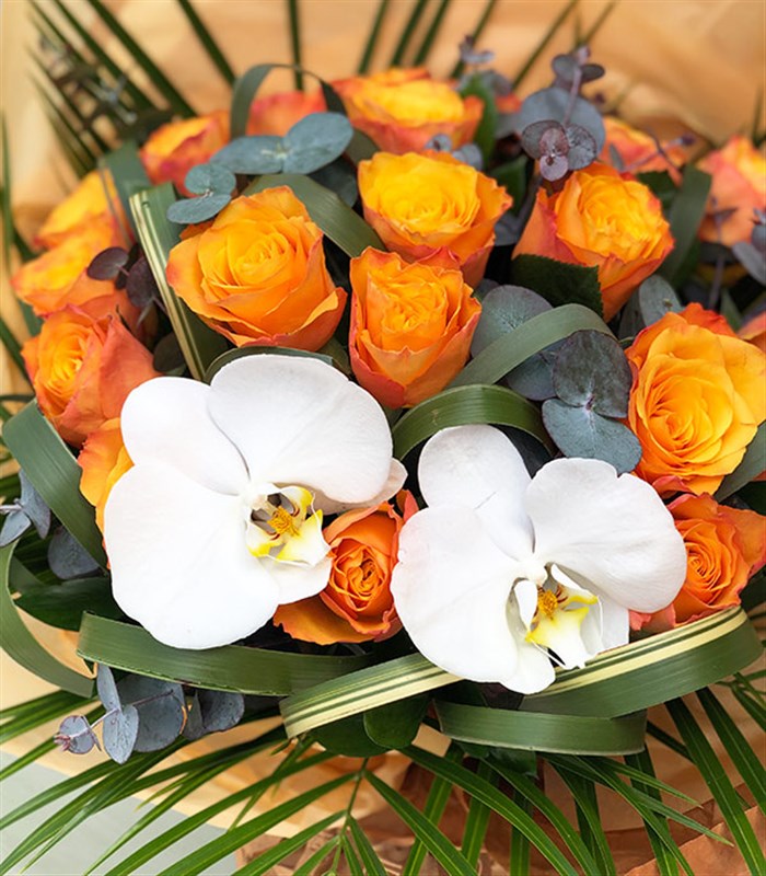 Heloise Deluxe 20 Turuncu Gül Buketi