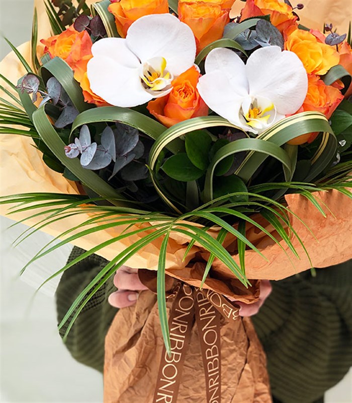 Heloise Deluxe 20 Turuncu Gül Buketi