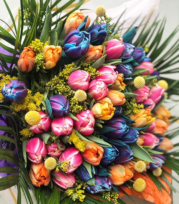 Colorful 60's Tulips Bouquet Galaxy Tulips