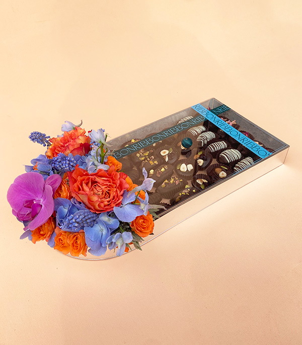 Grand Silver El Yapımı Çikolatalı Hurma Çiçek Kutusu