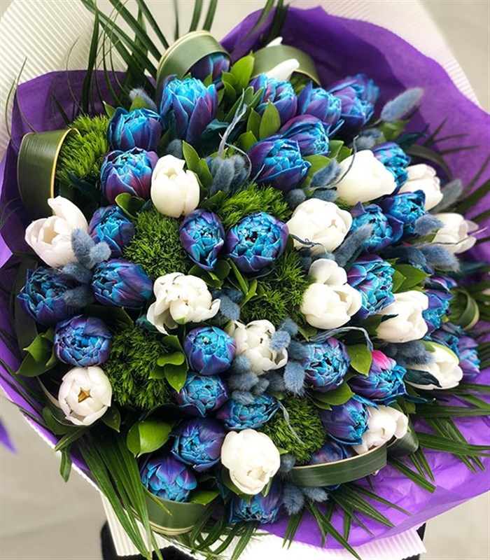 Messier Grand Deluxe Galaksi Lale Beyaz 50 Lale Buketi