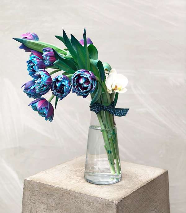 Galaxy Tulip and Orchid in Vase