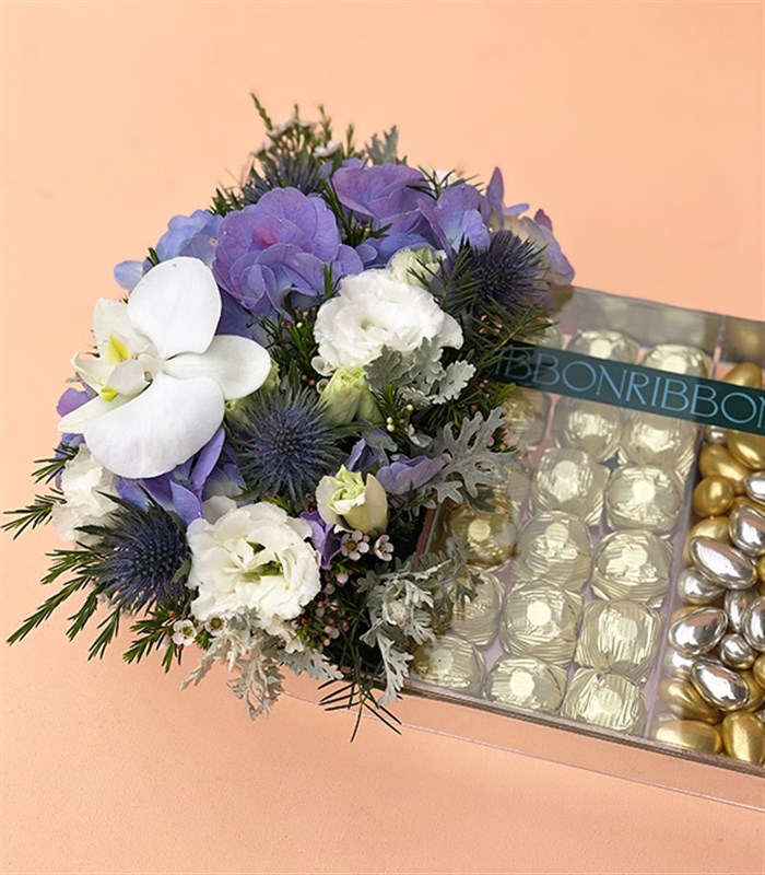 Mavi Gold Grand Deluxe 28Li Badem Draje Çikolata Tepsisi