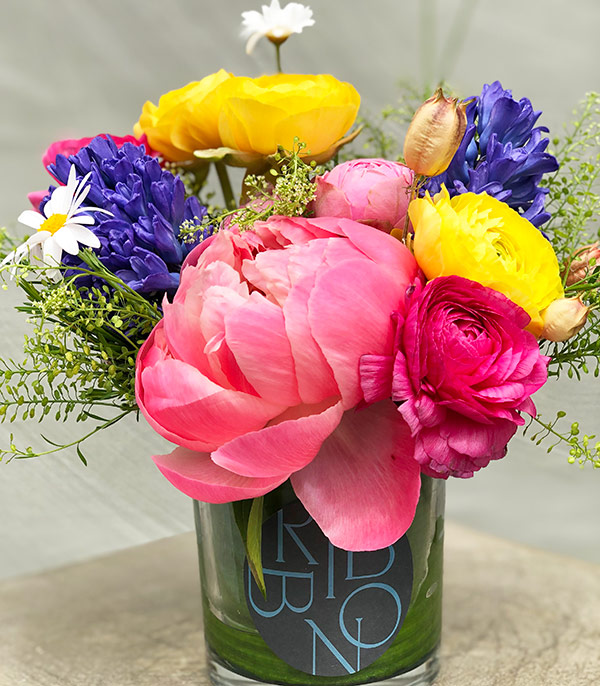 Spring Morning Colorful Coral Peony Mini Arrangement