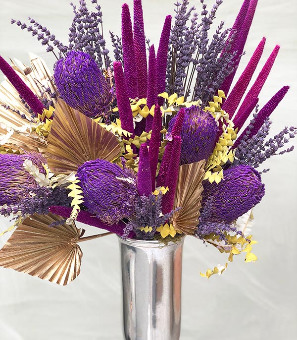 Odiane Purple Dried Flower Arrangement