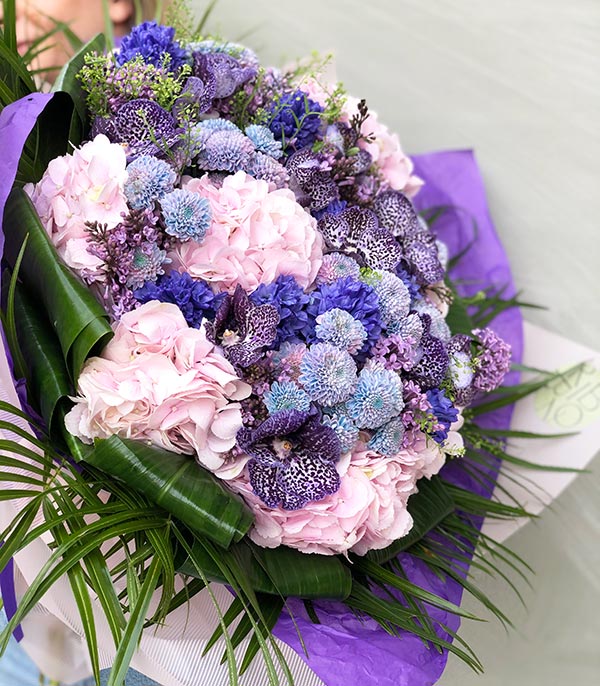 Diandra Royal Deluxe Purple Hyacinth Hydrangea Bouquet
