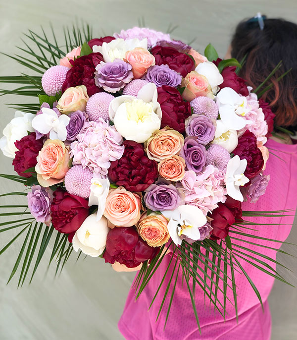 Desarae Royal Deluxe Peony Rose Hydrangea Bouquet