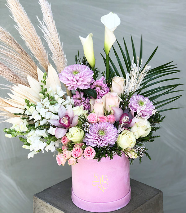Aceline Pink White Flower in Box