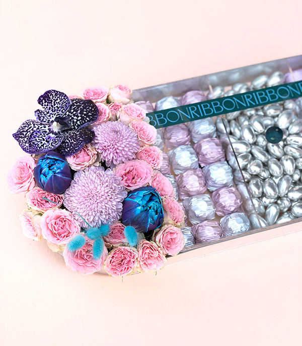 Grand Deluxe Pink Silver Chocolate Tray