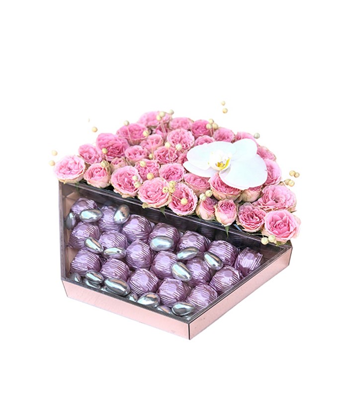 Pembe Deluxe Yıldız Altıgen Ayna Çikolata Tepsisi