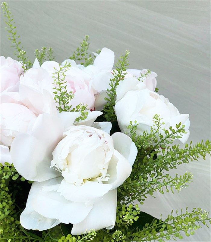 Loretta Deluxe Beyaz Şakayık Vazo Aranjman