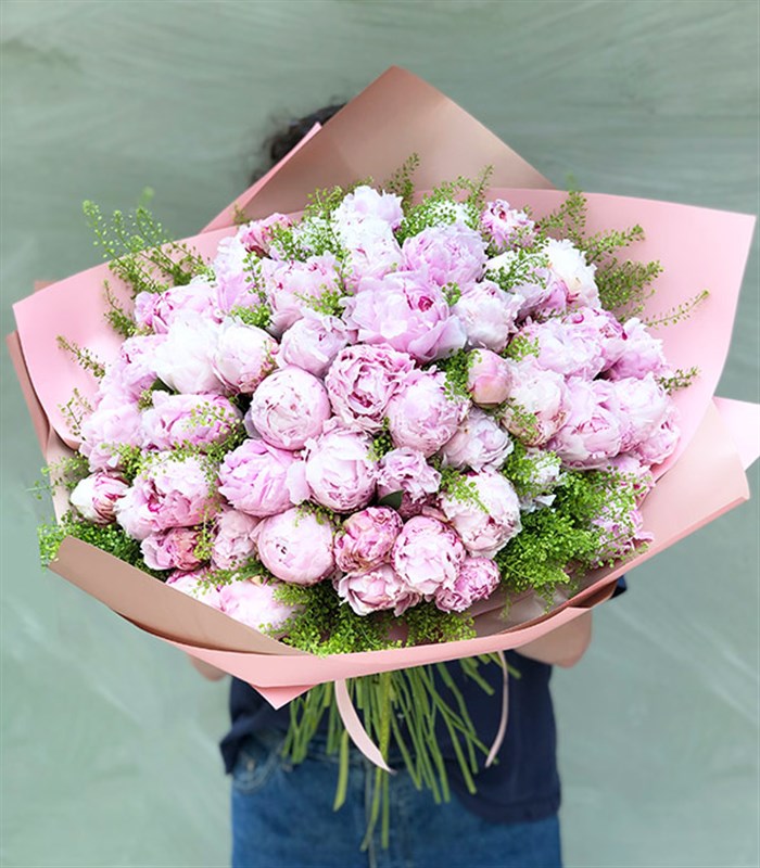 Royal Deluxe Pembe 50 Şakayık Buketi