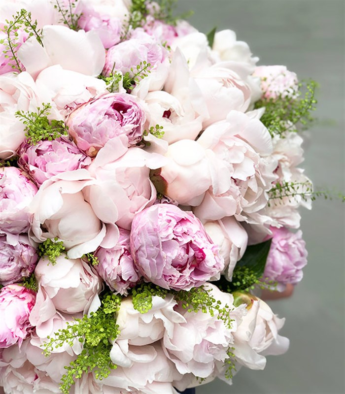 101 Şakayık Buketi Royal Deluxe Pembe Beyaz