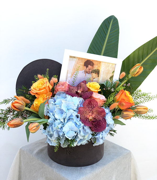 Flower in Box with Personalized Photo Framed