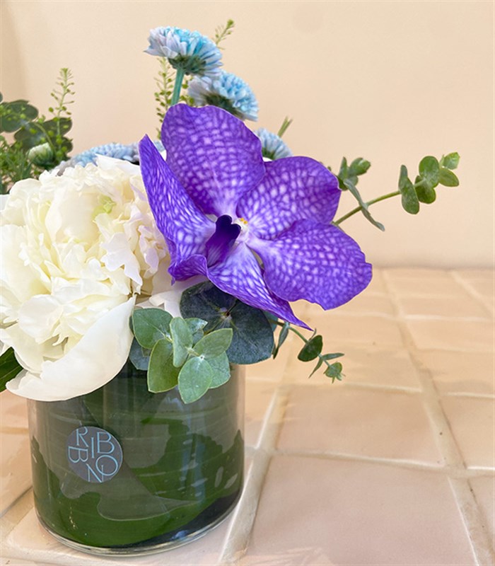 Luca Beyaz Şakayıklı Mini Aranjman